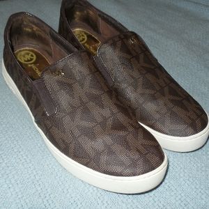 Michael Kors MK Women's Slip On Keaton Brown/Gold